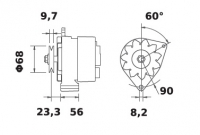 Lichtmaschine 12V/50A f.Iskra IA0624 11.201.624 11201624 AAK3515 MG389 0120300530 0120300531 0120339524 0120339525 0120400742 01 - 1