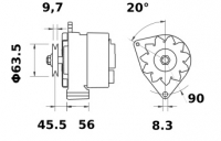 Lichtmaschine 12V/65A f.Iskra IA0664 11.201.664 11201664 AAK4544 MG598 - 1