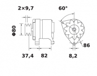 Lichtmaschine 12V/55A f.Iskra IA0676 11.201.676 11201676 AAK1358 MG592 - 1