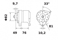 Lichtmaschine 12V/65A f.Iskra IA0691 11.201.691 11201691 AAK4552 MG211 11201673 AAK4545 - 1