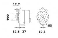 Lichtmaschine 12V/65A f.Iskra IA0693 11.204.374 11204374 AAK4823 MG272 11201693 AAK4554 - 1