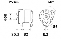 Lichtmaschine 12V/55A Iskra IA0706 11.201.706 11201706 AAK4567 MG101 C000900010160 1447706R91 LRA00462 LRA00653 VA106 - 1