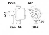 Lichtmaschine 12V/70A Iskra IA0713 11.201.713 11201713 AAK4571 MG22 0061548702 0061548802 0061548902 0071543302 0071544802 00715 - 1