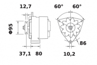 Lichtmaschine 12V/55A f.Iskra IA0722 11.201.722 11201722 AAK1374 MG158 - 1