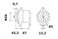 Lichtmaschine 12V/65A f.Iskra IA0724 11.201.809 11201809 AAK1233 11201674 AAK1230 11201724 AAK1231 - 1