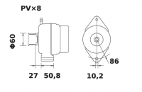 Lichtmaschine 12V/95A f.Iskra IA0727 11.201.727 11201727 AAK5123 MG414 11203159 AAK5378 C000900010170 AH137883 RE505896 - 1