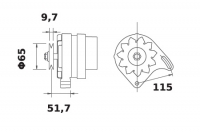 Lichtmaschine 12V/45A f.Iskra IA0735 11.201.735 11201735 AAK4580 MG432 - 1