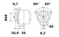 Lichtmaschine 12V/55A f.Iskra IA0742 11.201.742 11201742 AAK1381 MG245 - 1