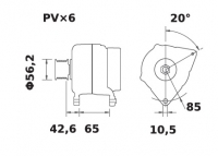 Lichtmaschine 12V/95A f.Iskra IA0754 11.201.754 11201754 AAK5131 MG387 11201534 AAK5108 A2T37691 A2T37691A A2TA0291 A3TA0291 A3T - 1