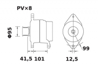 Lichtmaschine 24V/50A f.Iskra IA0762 11.203.571 11203571 AAK5715 MG548 11201762 AAK5135 - 1