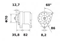 Lichtmaschine 12V/55A f.Iskra IA0764 11.201.764 11201764 AAK1388 MG235 - 1