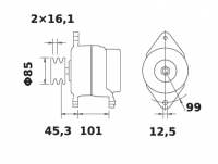 Lichtmaschine 24V/50A f.Iskra IA0761 11.203.570 11203570 AAK5714  MG547 11201761 AAK5134 - 1