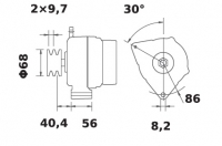 Lichtmaschine 12V/85A f.Iskra IA0800 11.201.800 11201800 AAK5145 MG359 3654073M91 73327999 - 1