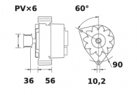 Lichtmaschine 12V/90A f.Iskra IA9403 11.209.412 11209412 AAN3103 MG456 - 1