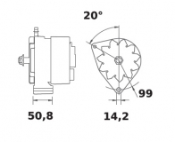 Lichtmaschine 24V/80A f.Iskra IA9707 11.209.416 11209416 AAN3107 MG442 - 1