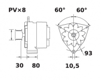 Lichtmaschine 24V/80A f.Iskra IA9412 11.209.421 11209421 AAN3111 MG586 - 1