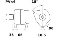 Lichtmaschine 12V/100A f.Iskra IA9415 11.209.424 11209424 AAK5574  MG506 - 1