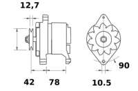 Lichtmaschine 12V/70A f.Iskra IA9015 11.209.405 11209405 AAK3164 MG588 11209015 AAK3146 - 1