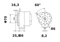 Lichtmaschine 12V/100A f.Iskra IA1610 11.204.666 11204666 AAK4927 MG620 - 1