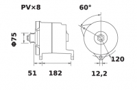 Lichtmaschine 24V/200A f.Iskra IA1618 11.204.495 11204495 AAT3352 MG136 - 1