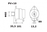 Lichtmaschine 48V/100A Iskra IA1627 11.204.696 11204969 AAN5920 MG1 11203894 AAN5780 TCA20101 TCA20101 - 1