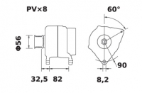 Lichtmaschine 12V/150A f.Iskra IA1636 11.204.480 11204480 AAN5859 MG166 - 1