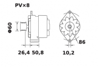 Lichtmaschine 12V/65A f.Iskra IA1642 11.204.756 11204756 AAK4981 MG736 - 1