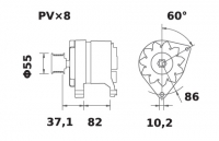 Lichtmaschine 12V/100A f.Iskra IA1503 11.204.326 11204326 AAK4809 MG485 - 1