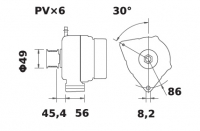 Lichtmaschine 12V/95A f.Iskra IA1508 11.204.229 11204229 AAK5823 MG486 - 1