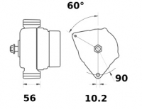 Lichtmaschine 12V/200A f.Iskra IA1537 11.204.960 11204960 AAN5980 MG756 11204274 AAN8184 MG701 - 1