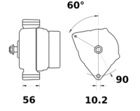 Lichtmaschine 12V/200A f.Iskra IA1552 11.204.344 11204344 AAN5810 MG752 - 1