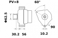 Lichtmaschine 12V/240A f.Iskra IA1564 11.204.923 11204923 AAN5972 MG759 11204465 AAN5855 - 1