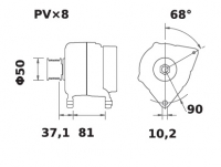 Lichtmaschine 12V/200A f.Iskra IA1580 11.204.818 11204818 AAN5946 MG132 11204489 AAN5963 - 1