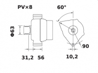 Lichtmaschine 12V/95A f.Iskra IA1403 11.203.427 11203427 AAK5578 MG294 - 1