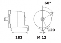 Lichtmaschine 24V/160A Iskra IA1415 11.203.697 11203697 AAT1379 MG92 0120689575 500332014 51261017258 81261016058 - 1