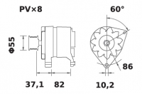 Lichtmaschine 12V/80A f.Iskra IA1420 11.204.325 11204325 AAK4808 MG146 11203840 AAK1871 - 1