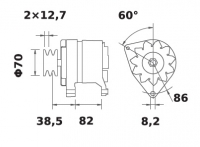 Lichtmaschine 12V/75A f.Iskra IA1442 11.204.029 11204029 AAK3815 MG579 - 1
