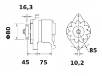 Lichtmaschine 12V/80A f.Iskra IA1451 11.204.913 11204913 AAK4634 MG721 11204059 AAK3827 - 1
