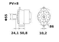 Lichtmaschine 12V/120A f.Iskra IA1453 11.204.669 11204669 AAK4930 MG137 11204320 AAK4805 MG753 11204061 AAK3829 11204363 AAK4817 - 1