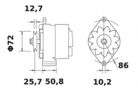 Lichtmaschine 12V/120A f.Iskra IA1454 11.204.635 11204635 AAK4919 MG138 11204099 AAK3852 - 1