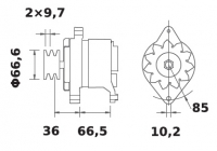 Lichtmaschine 12V/100A f.Iskra IA1455 11.204.063 11204063 AAK3831 MG580 11204070 AAK3835 - 1