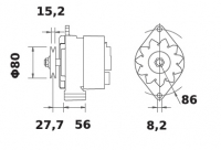 Lichtmaschine 24V/50A f.Iskra IA1461 11.204.944 11204944 AAK4641 MG722 11204076 AAK3837 - 1