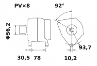 Lichtmaschine 24V/55A f.Iskra IA1469 11.204.920 11204920 AAK5885 MG623 11203993 AAK5787 - 1