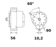 Lichtmaschine 12V/95A f.Iskra IA1472 11.204.685 11204685 AAK4936 MG169 11204136 AAK3868 11204716 AAK4953 - 1