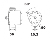 Lichtmaschine 12V/120A f.Iskra IA1473 11.204.779 11204779 AAK4990 MG165 11204137 AAK3869 11204717 AAK4954 - 1