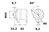 Lichtmaschine 12V/80A f.Iskra IA1479 11.204.456 11204456 AAK5839 MG265 11204196 AAK5815 - 1