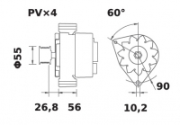 Lichtmaschine 12V/100A Iskra IA1485 11.203.911 11203911 AAK1890 MG5 0011225650 - 1