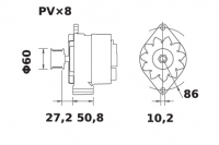 Lichtmaschine 12V/100A f.Iskra IA1309 11.204.396 11204396 AAK4831 MG483 11203660 AAK1815 MG681 - 1