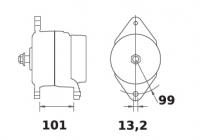 Lichtmaschine 12V/175A f.Iskra IA1332 11.204.401 11204401 AAN5834 MG269 11204238 AAN8150 MG697 11203191 AAN5150 11203720 AAN5702 - 1