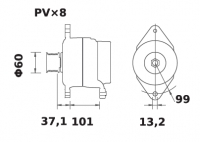 Lichtmaschine 12V/175A Iskra IA1350 11.204.253 11204253 AAN8165 MG51 11203737 AAN5710 0011150850 11150851 11150850 11150851 - 1